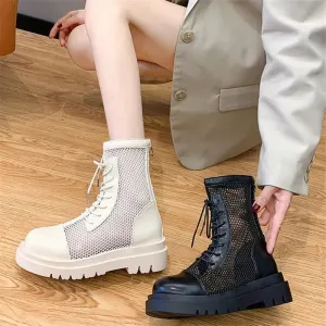 Chunky Gothic Ankle Boots for Women with Platform Wedges and Demonias Shoes