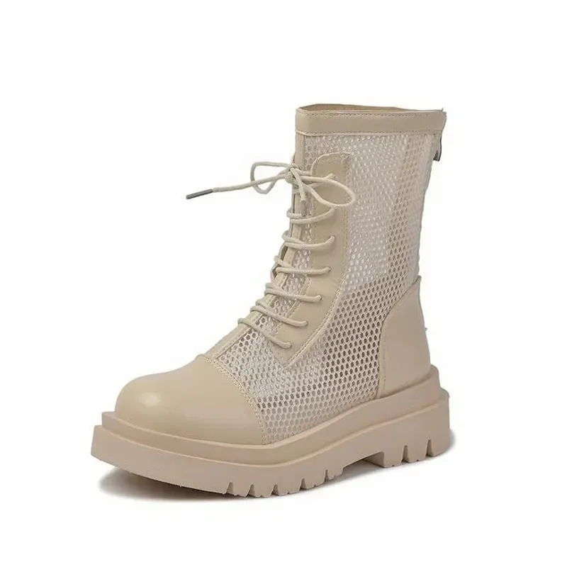 Chunky Gothic Ankle Boots for Women with Platform Wedges and Demonias Shoes