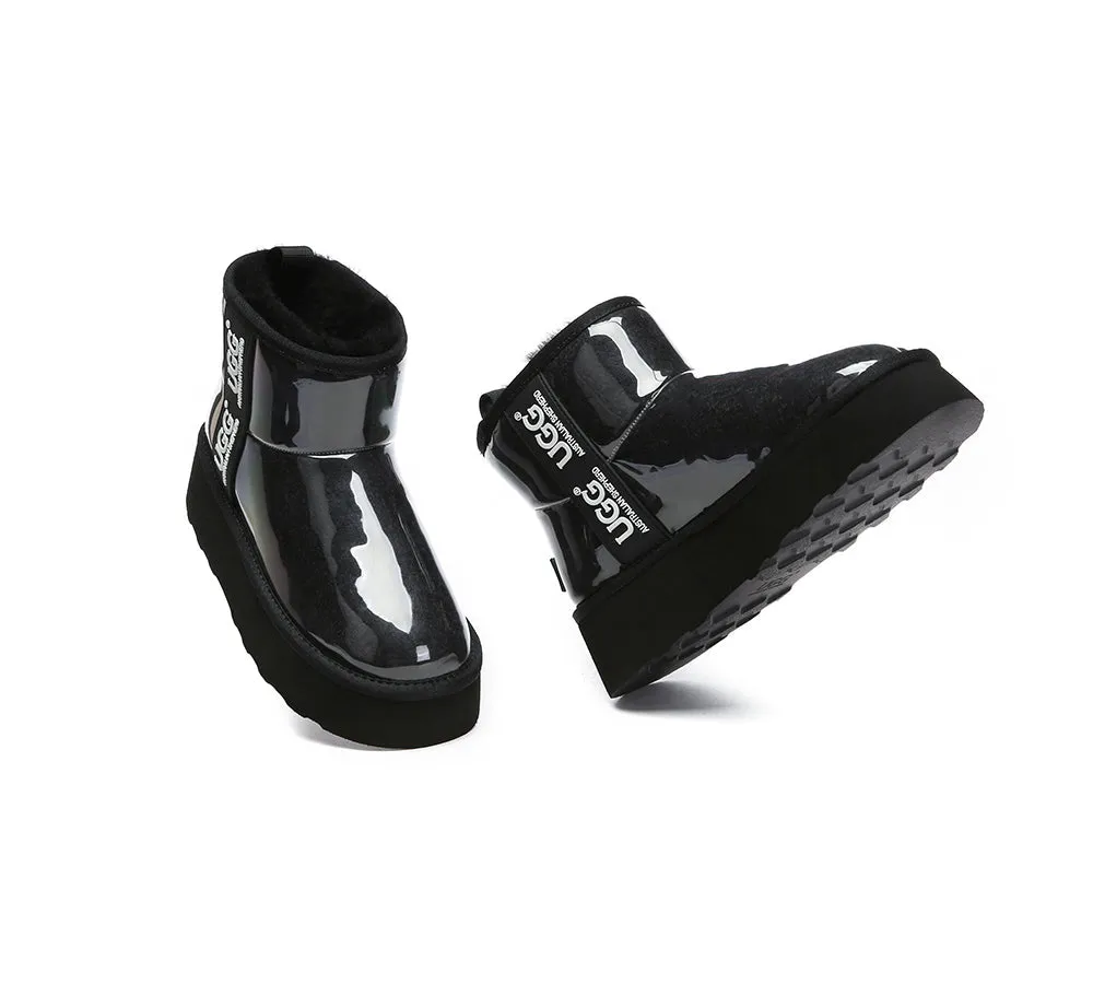Clear Waterproof Shearling Boots Coated Classic Platform