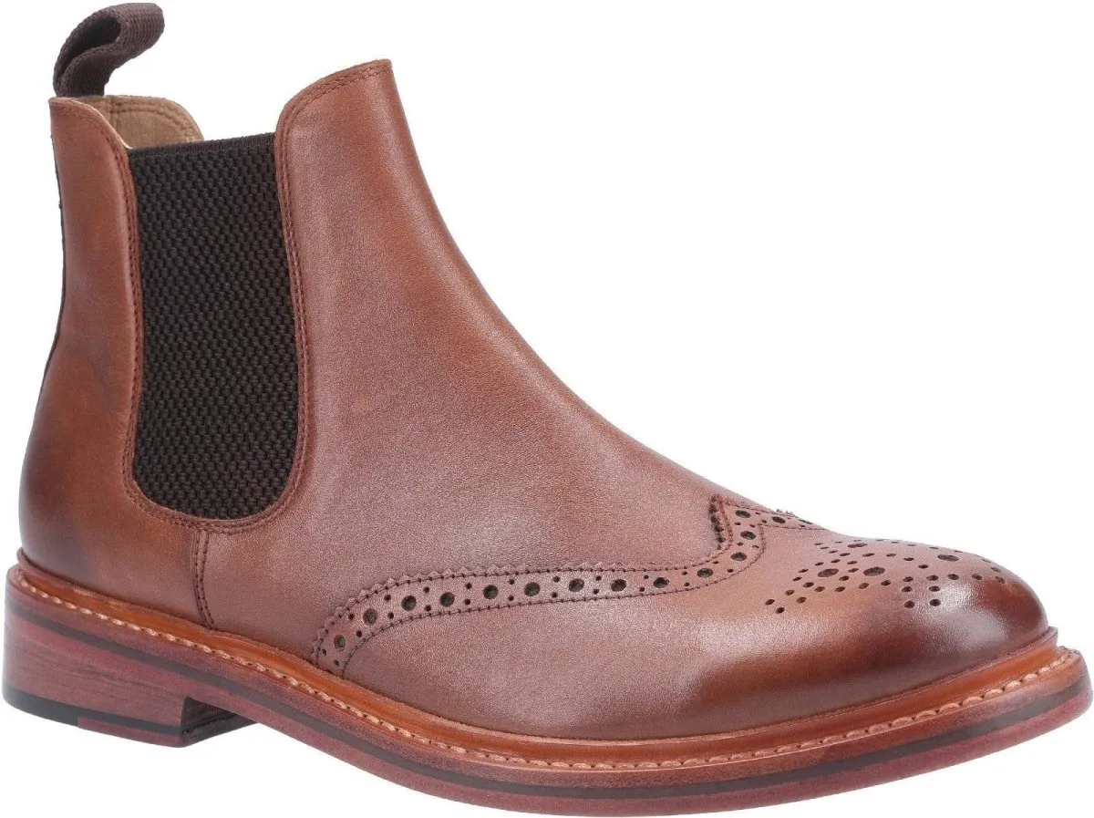 Cotswold Siddington Mens Leather Chelsea Brogue Boots