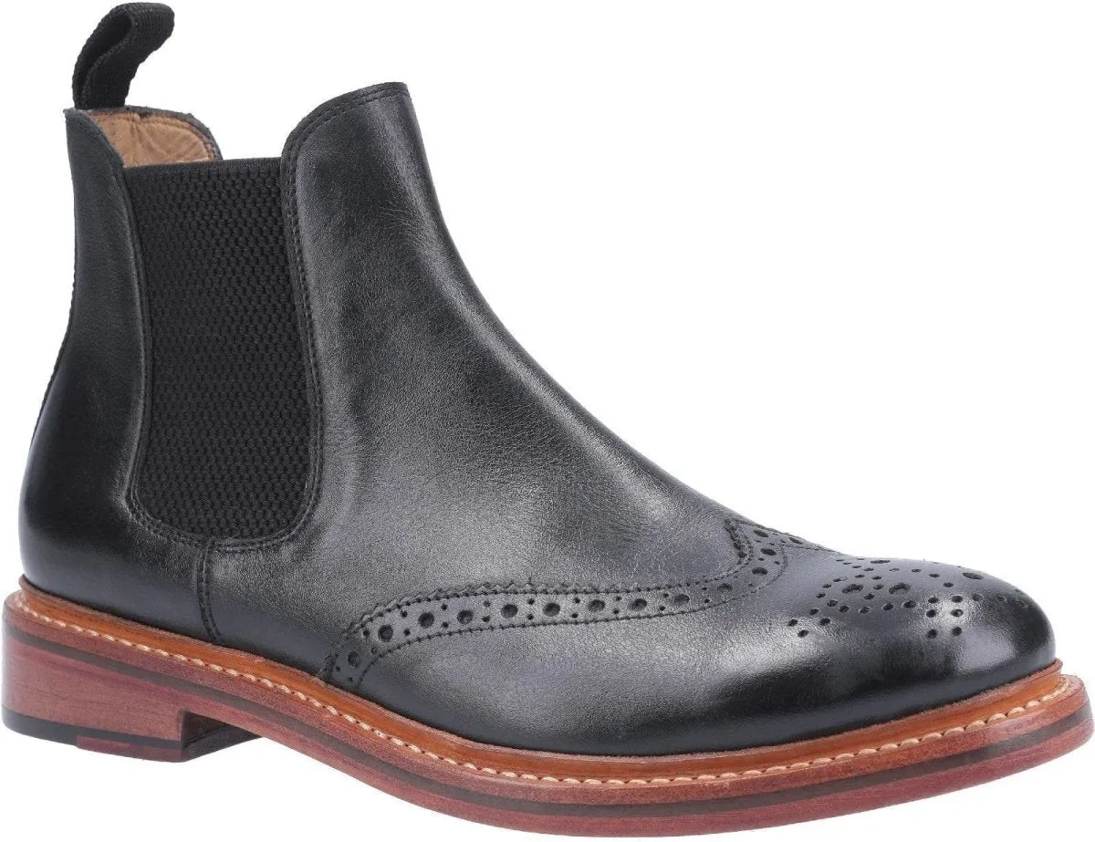 Cotswold Siddington Mens Leather Chelsea Brogue Boots