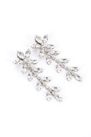 Crystal Marquis Flower Drop Earrings