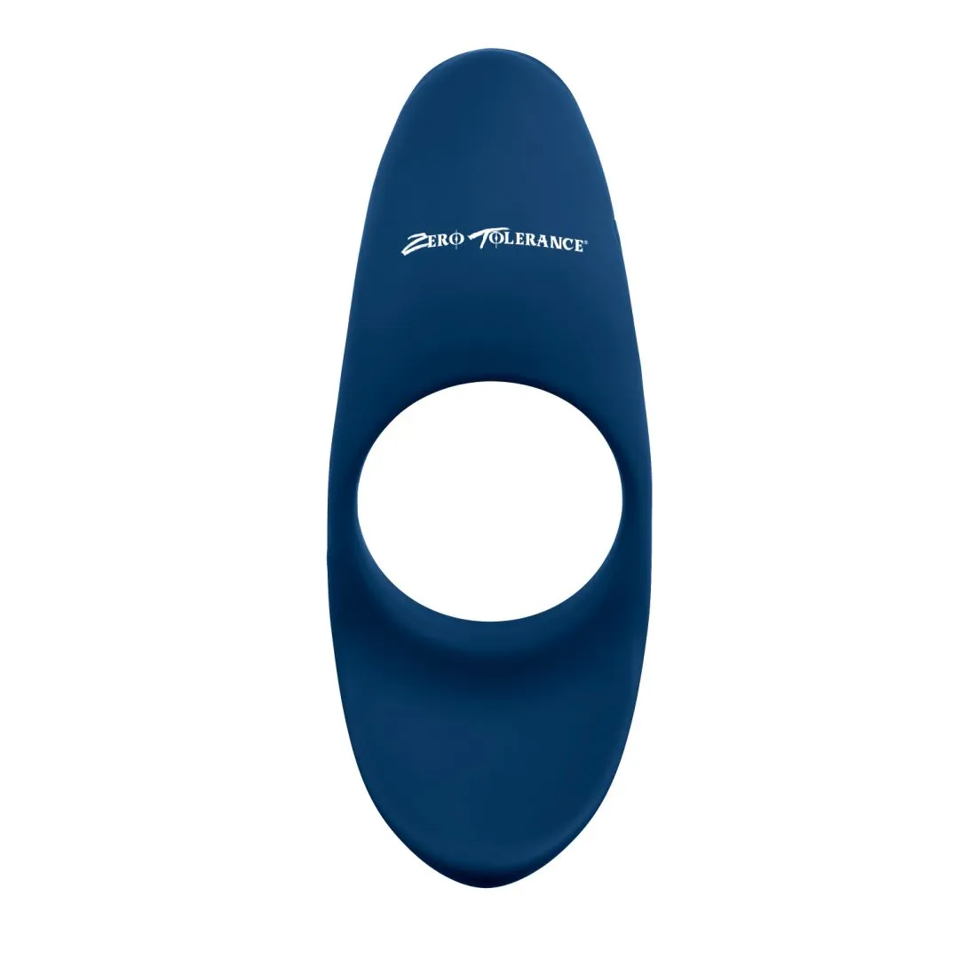 Cup Em Vibrating Cock Ring with Ball Cup - Blue
