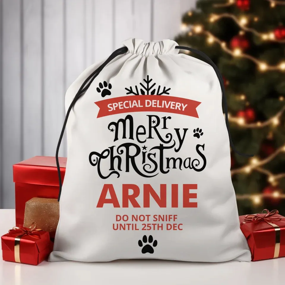 Custom Name Merry Christmas Gift Sack