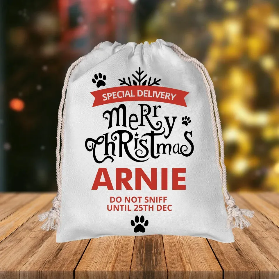 Custom Name Merry Christmas Gift Sack