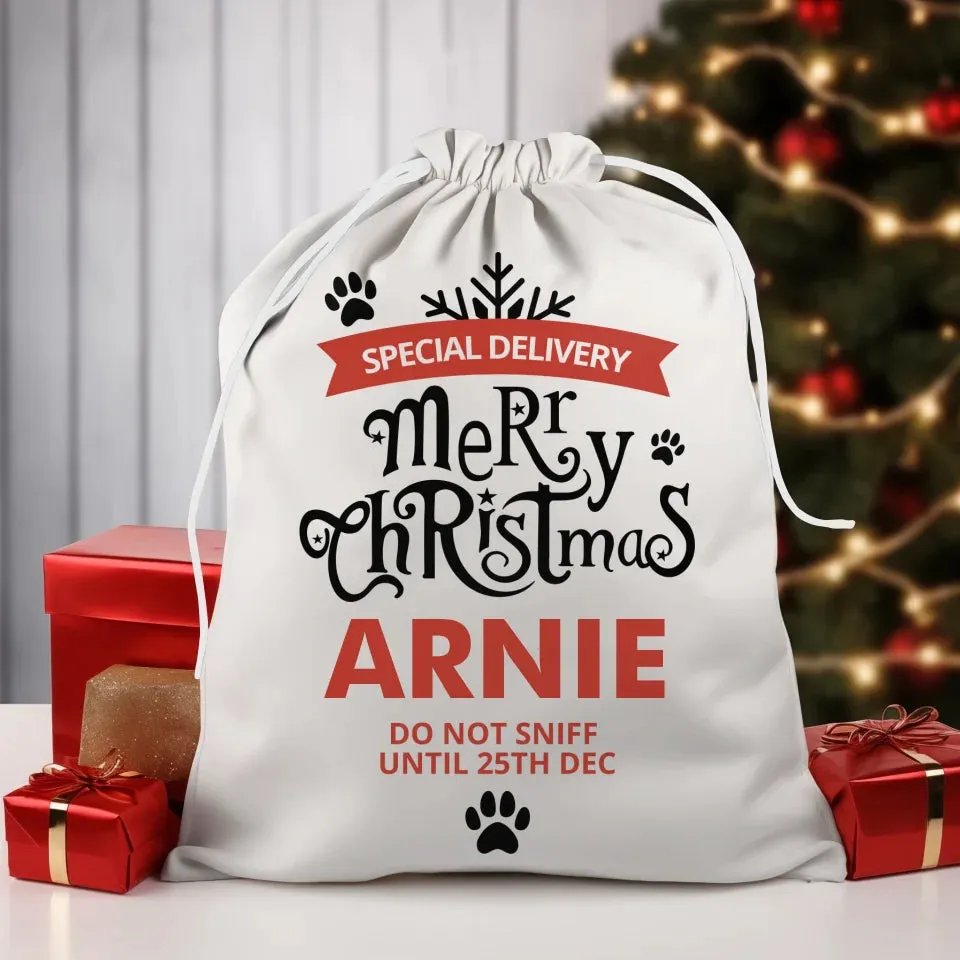 Custom Name Merry Christmas Gift Sack
