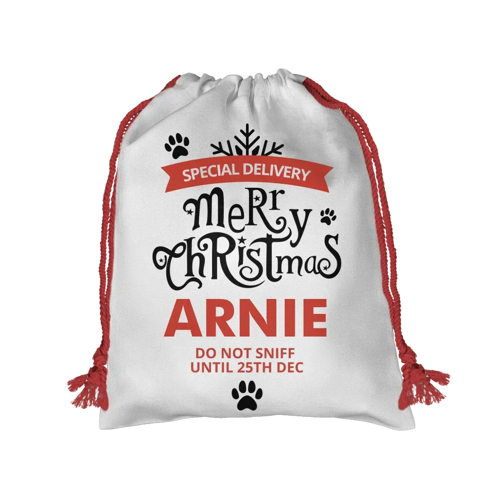 Custom Name Merry Christmas Gift Sack