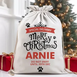 Custom Name Merry Christmas Gift Sack