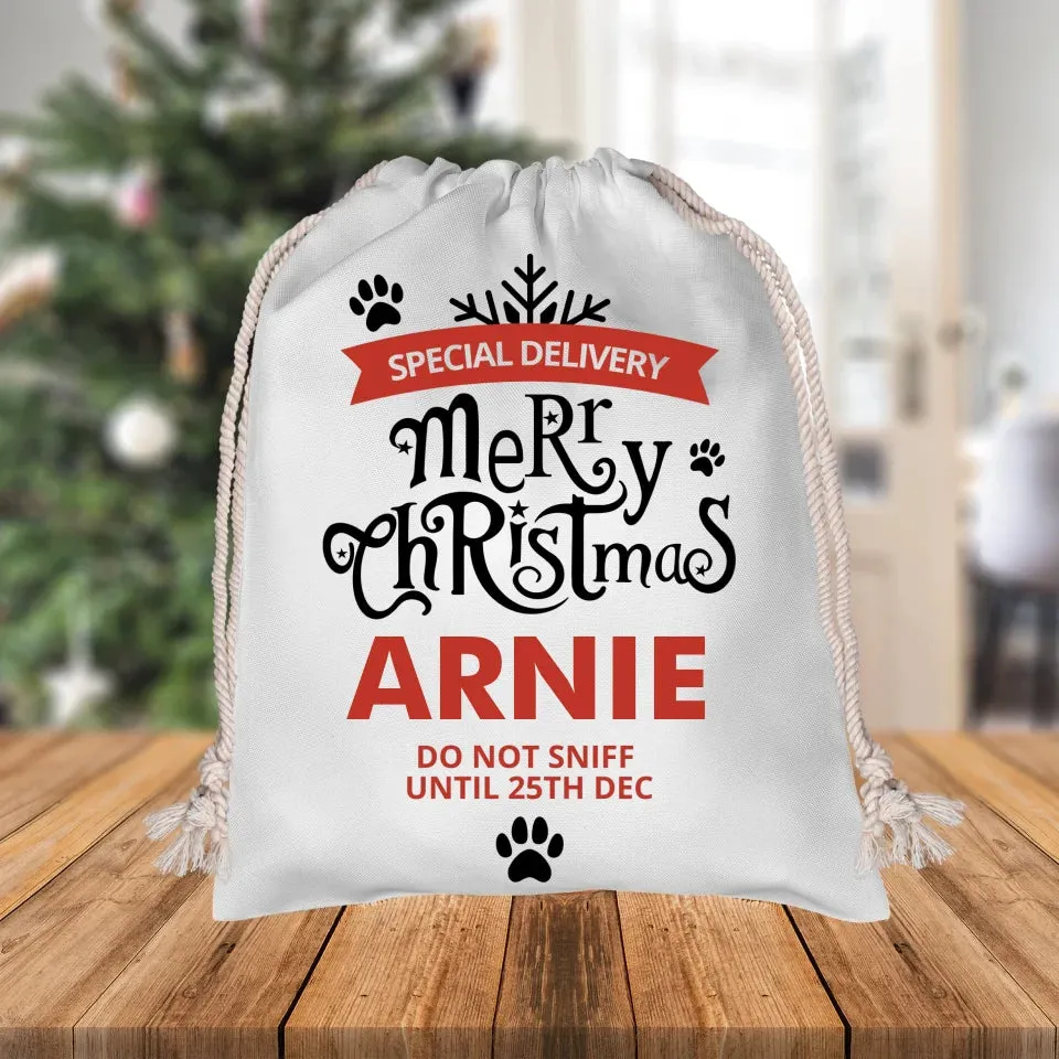 Custom Name Merry Christmas Gift Sack