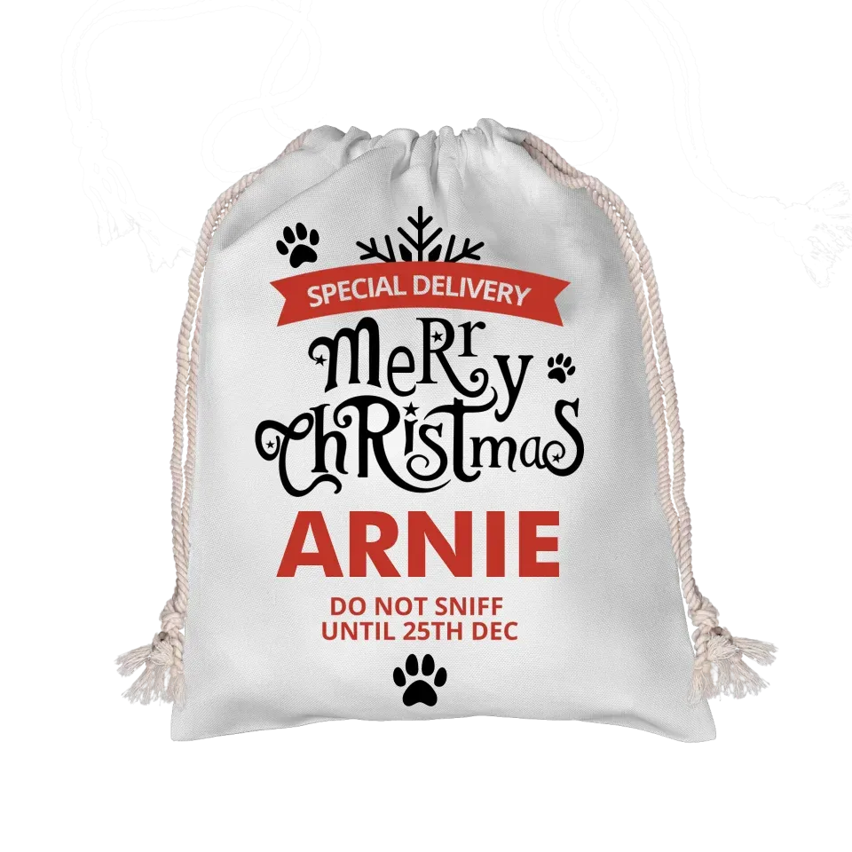 Custom Name Merry Christmas Gift Sack