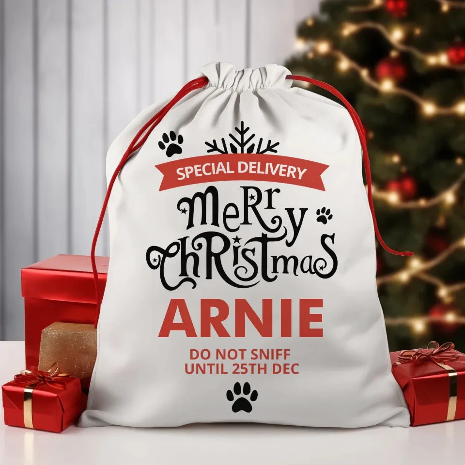 Custom Name Merry Christmas Gift Sack