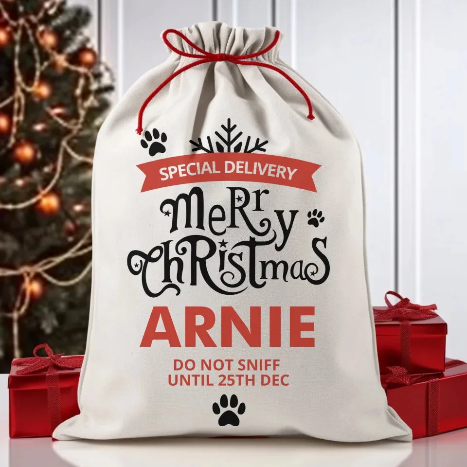 Custom Name Merry Christmas Gift Sack