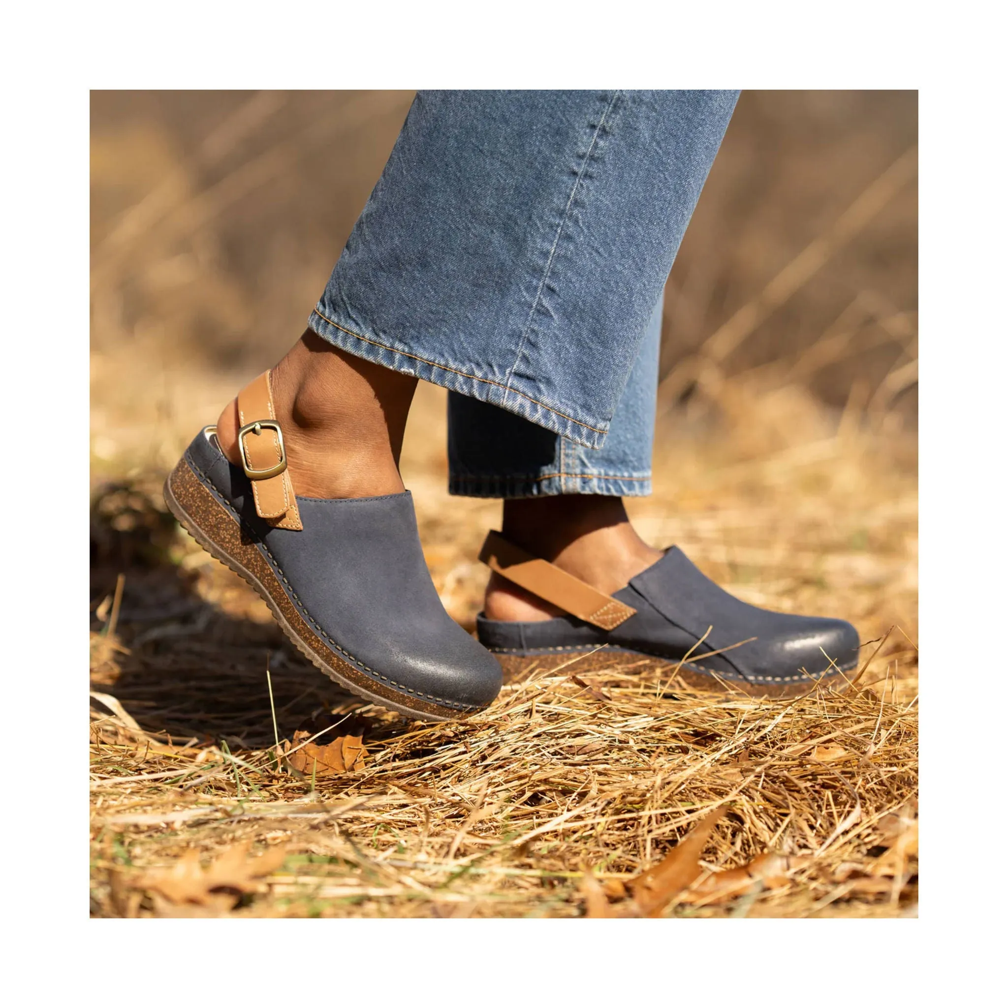 Dansko Women's Merrin Shoes - Blue Burnished Suede Mule