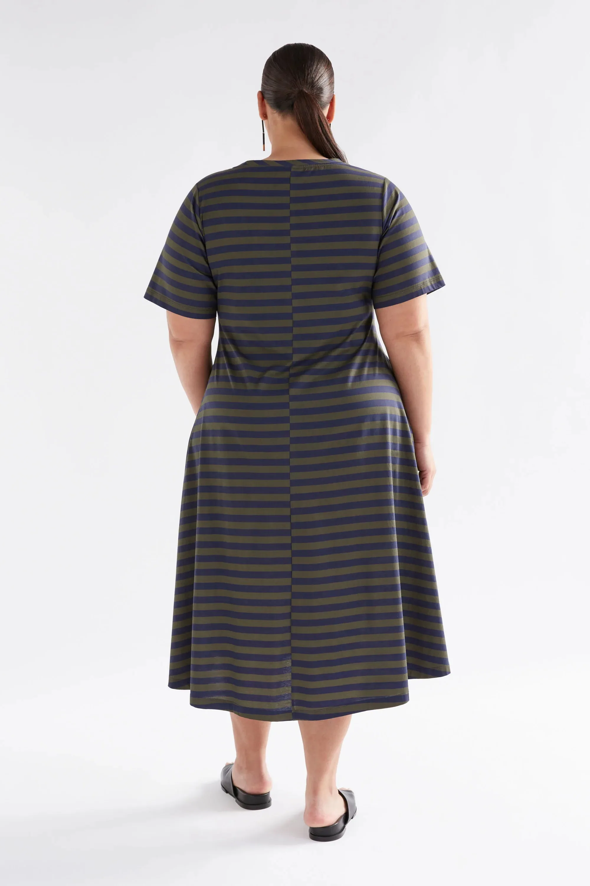 Dega Stripe Jersey Dress - Navy/Olive