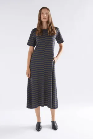 Dega Stripe Jersey Dress - Navy/Olive