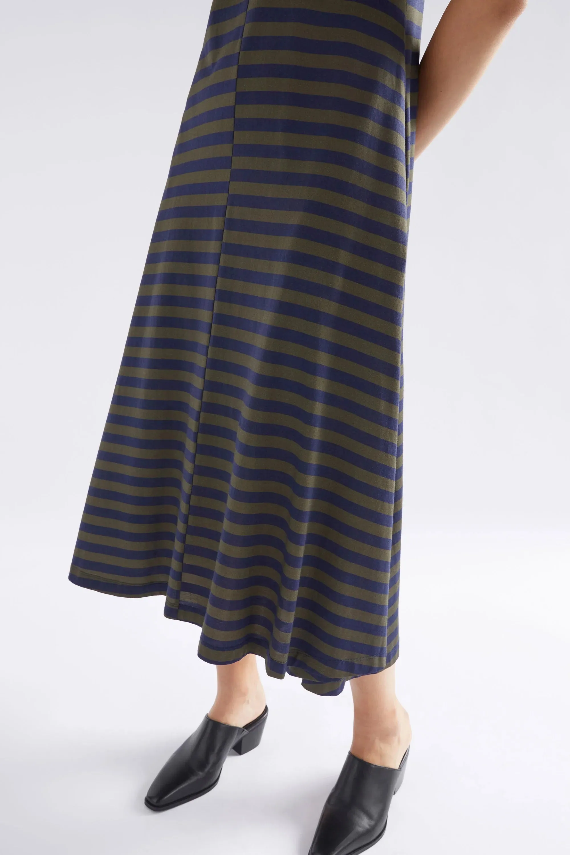 Dega Stripe Jersey Dress - Navy/Olive