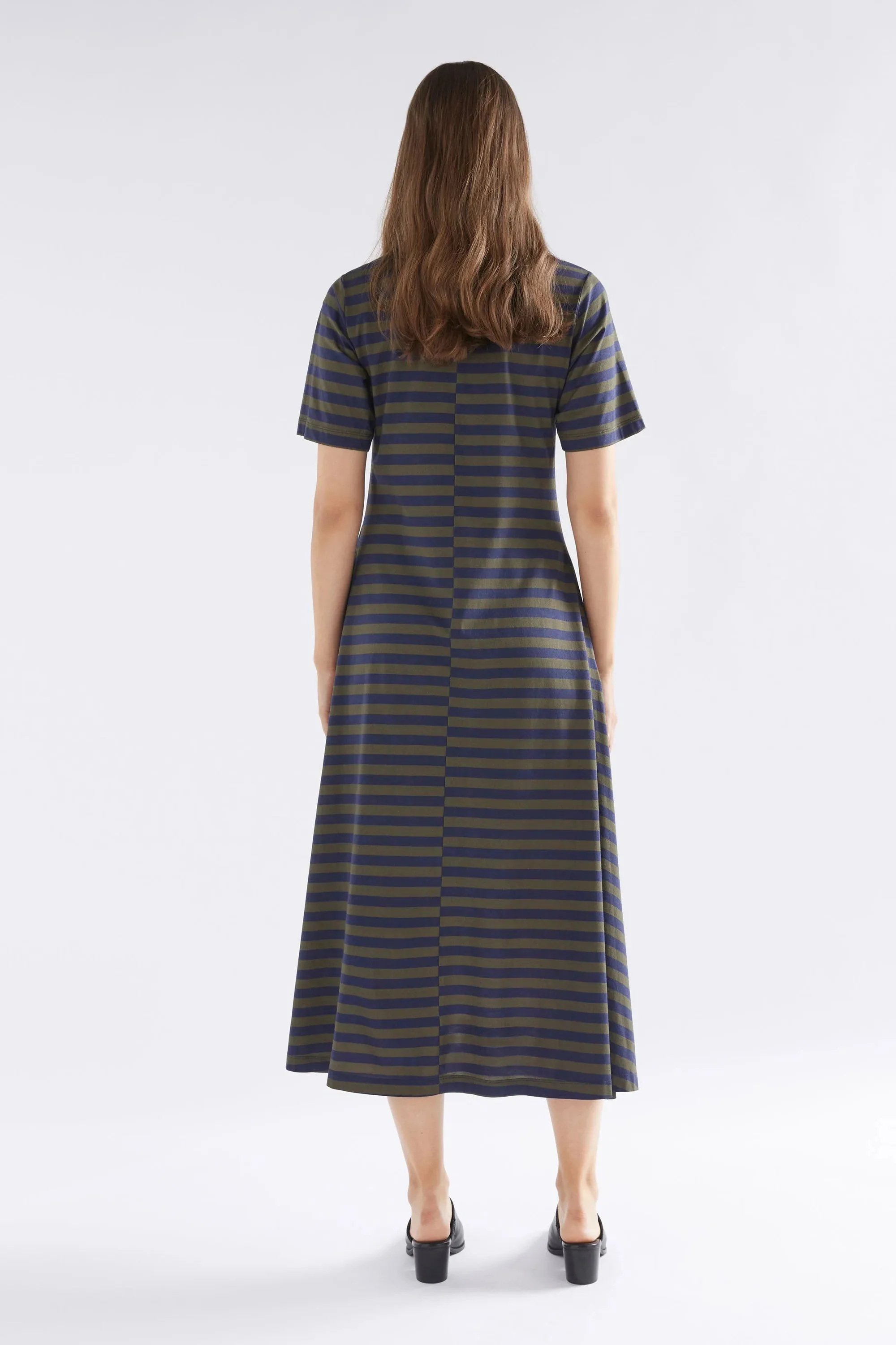 Dega Stripe Jersey Dress - Navy/Olive