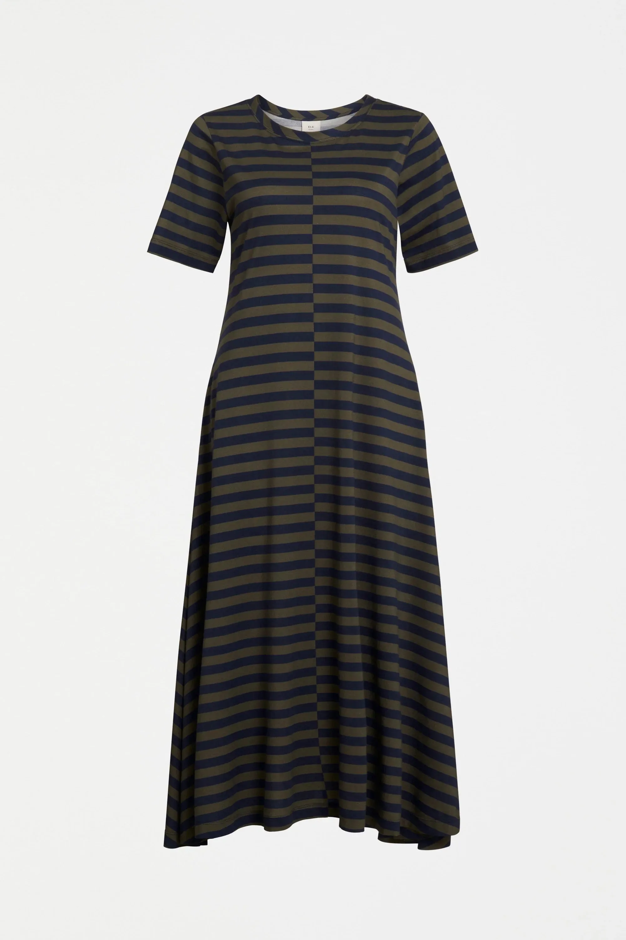 Dega Stripe Jersey Dress - Navy/Olive