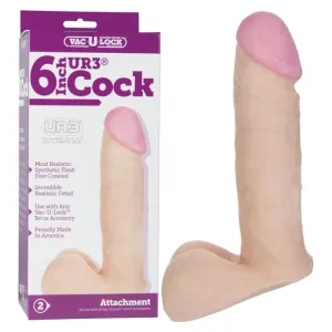 Doc Johnson VAC-U-LOCK UR3 COCK 6" FLESH