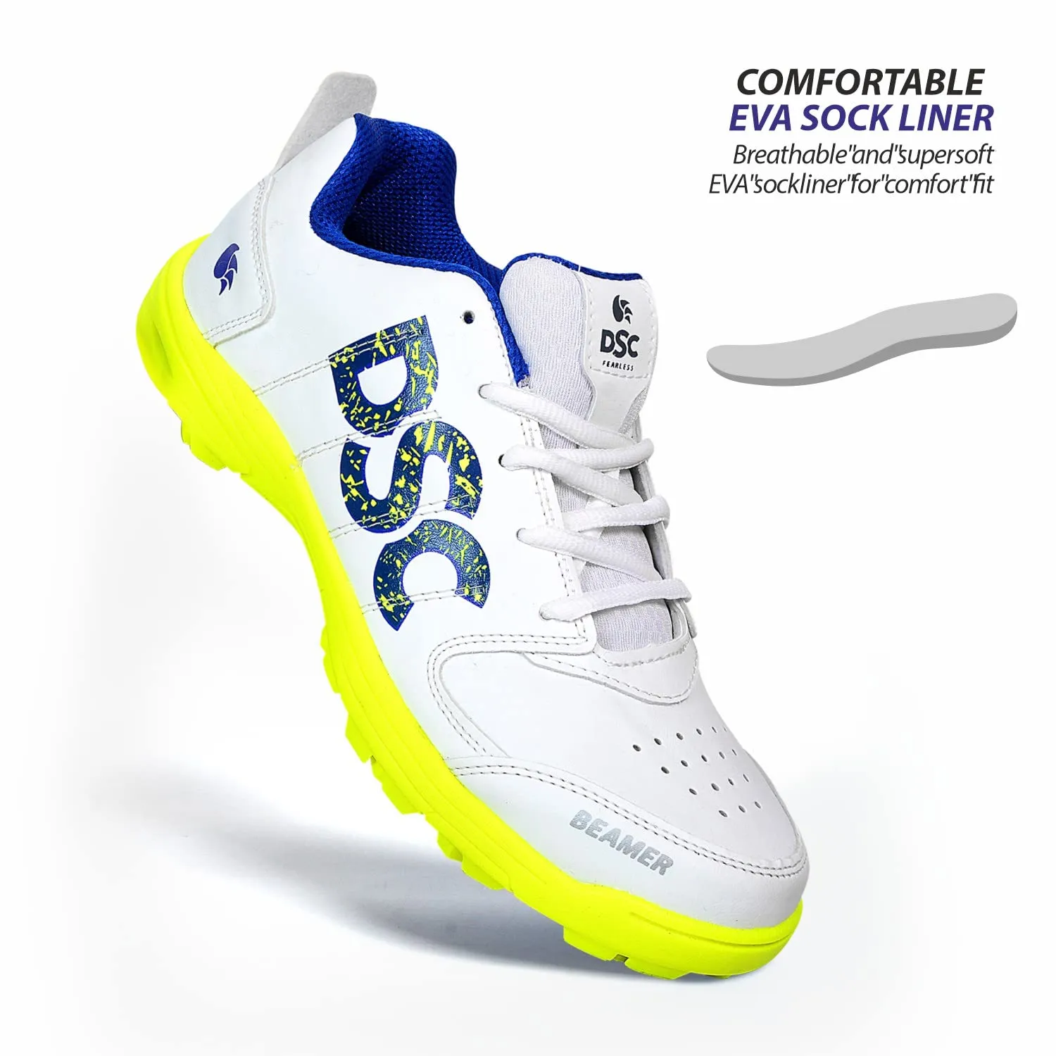DSC Beamer Kid's Cricket Shoes | Lightweight, Durable & Comfortable Sports Shoes for Boys | Ideal for Cricket Practice & Matches