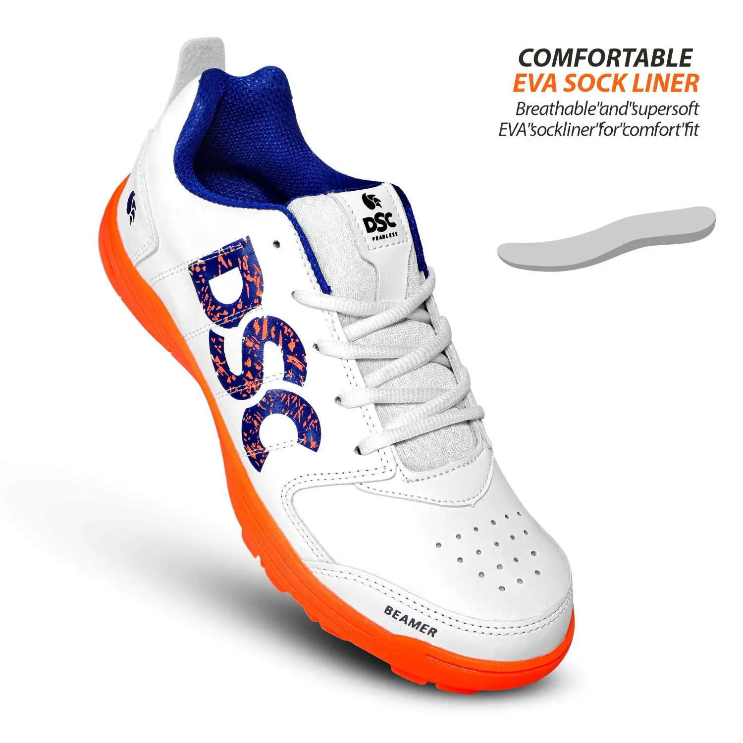 DSC Beamer Kid's Cricket Shoes | Lightweight, Durable & Comfortable Sports Shoes for Boys | Ideal for Cricket Practice & Matches