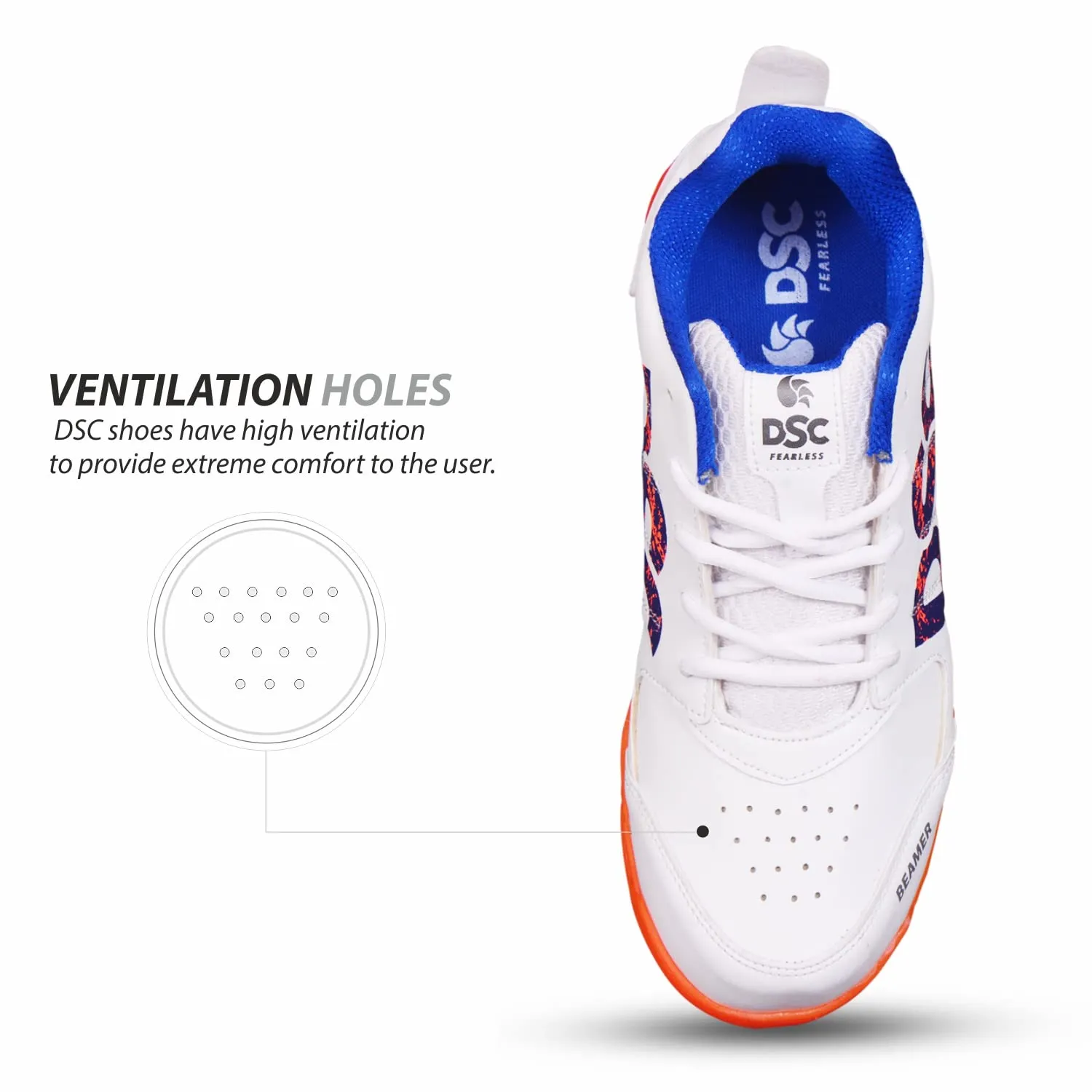 DSC Beamer Kid's Cricket Shoes | Lightweight, Durable & Comfortable Sports Shoes for Boys | Ideal for Cricket Practice & Matches