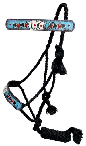 Electric Aces Woven Black Nylon Mule Tape Halter
