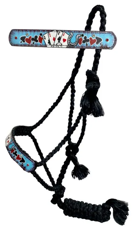 Electric Aces Woven Black Nylon Mule Tape Halter