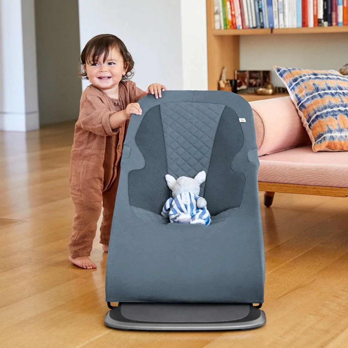 ErgoBaby Evolve Bouncer - Oxford Blue