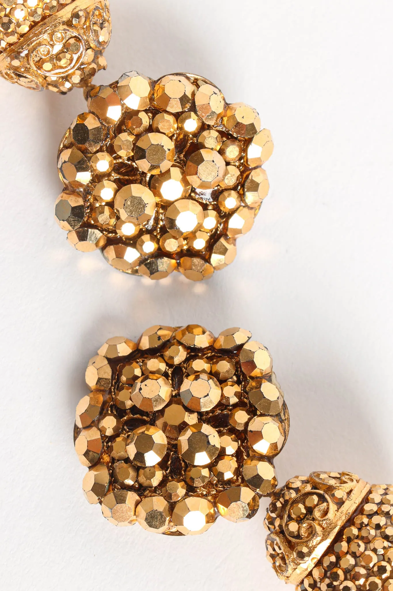 Filigree Golden Globe Rhinestone Earrings