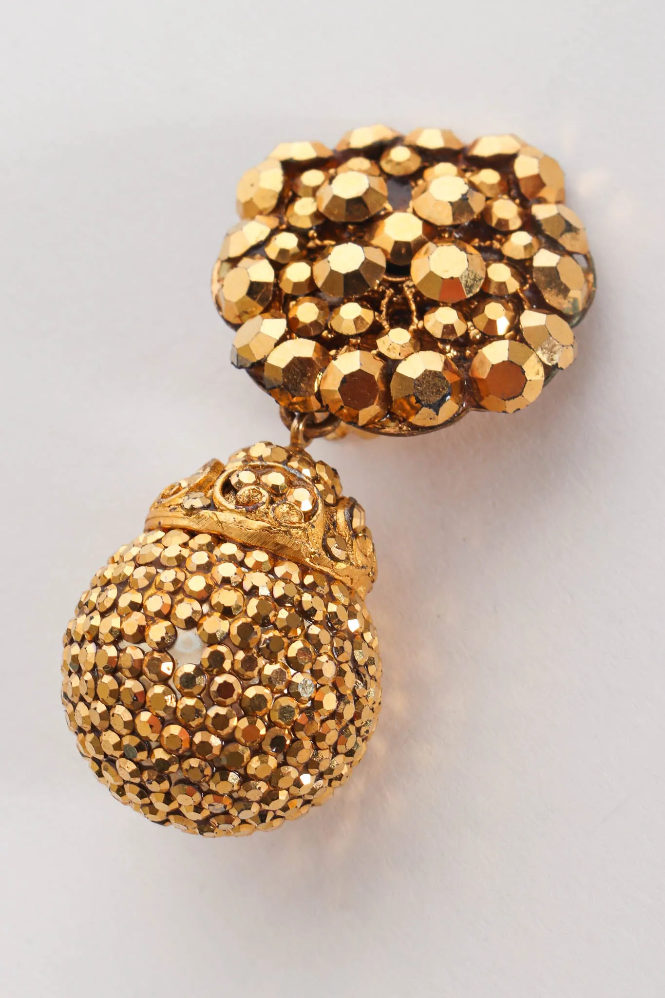 Filigree Golden Globe Rhinestone Earrings