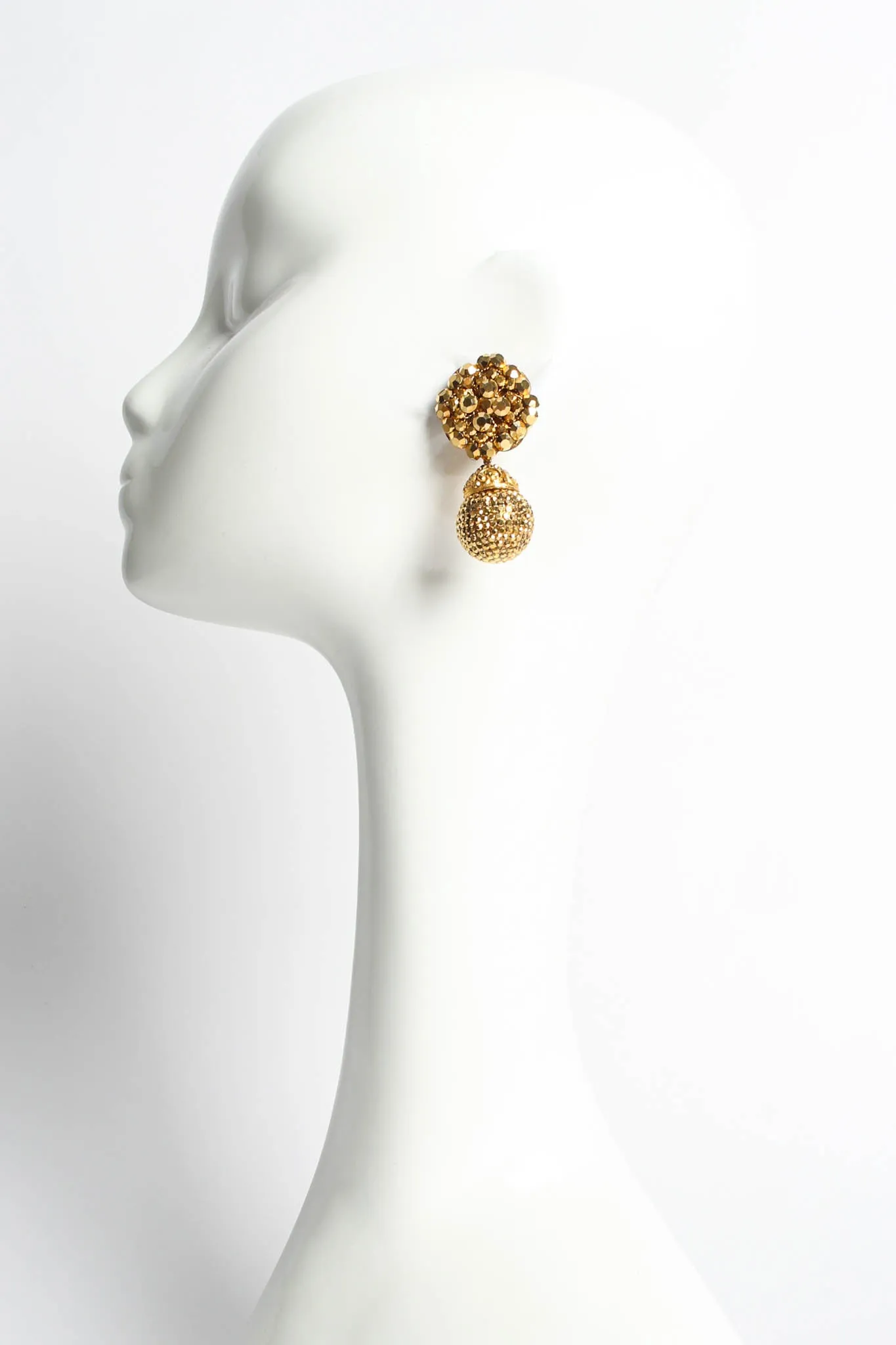 Filigree Golden Globe Rhinestone Earrings
