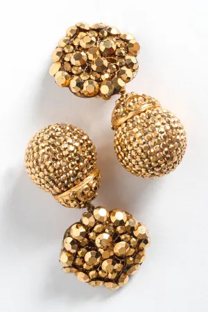 Filigree Golden Globe Rhinestone Earrings