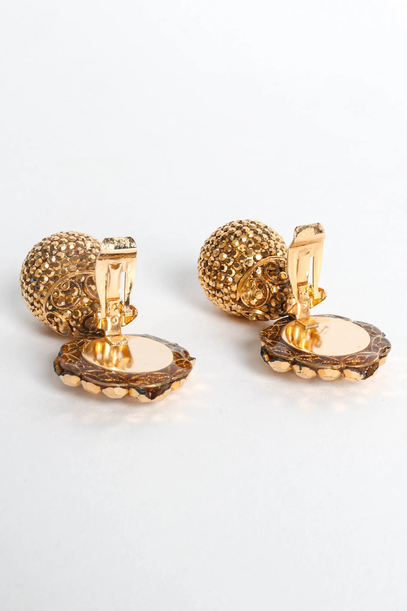 Filigree Golden Globe Rhinestone Earrings