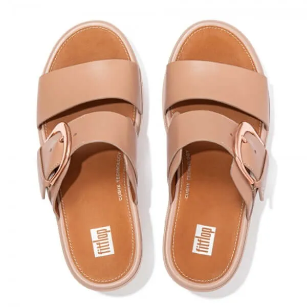 FitFlop PILAR Womens Platform Mule Sandals Beige