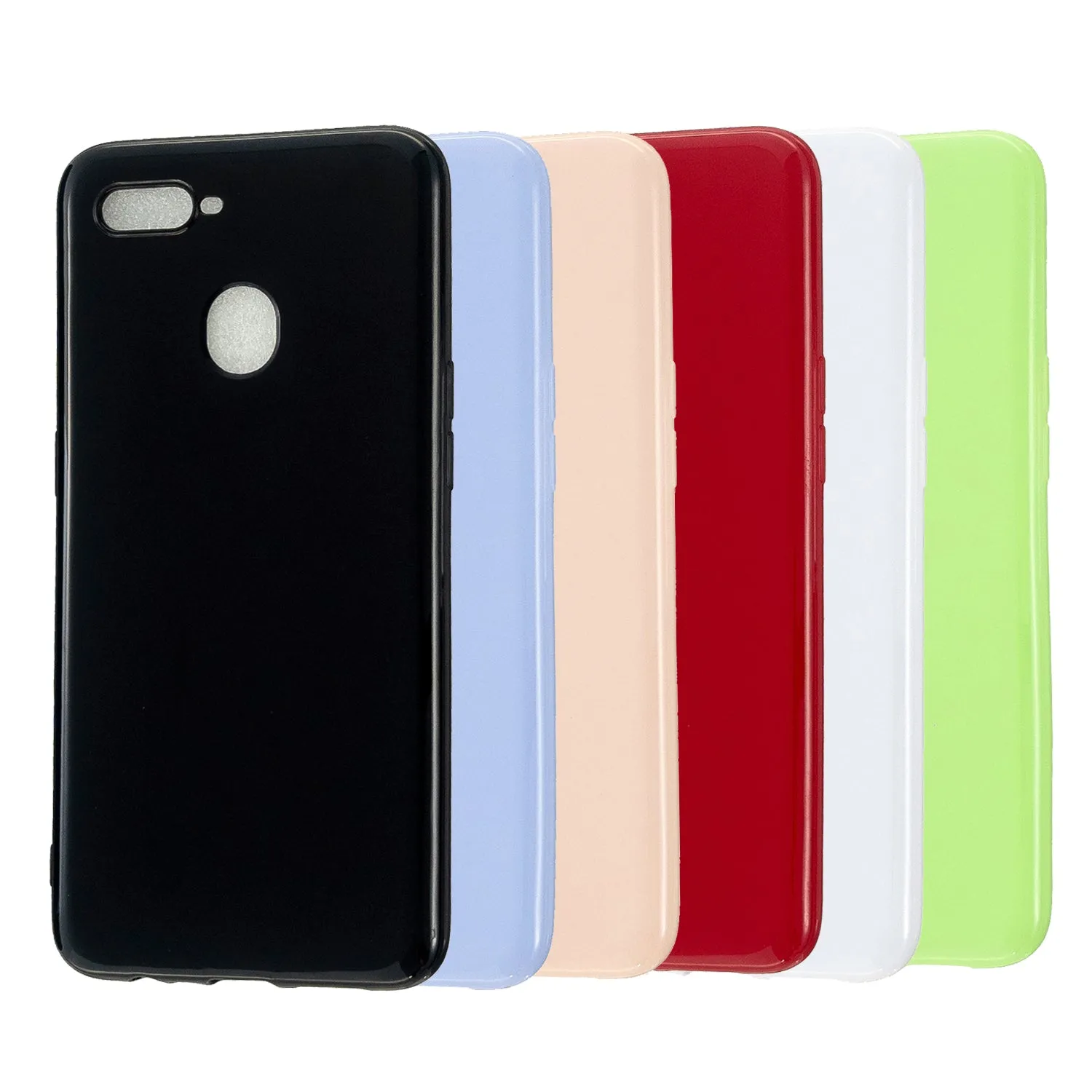For OPPO A7/F9/F9 Pro Cellphone Cover Non-Slip Ultra Thin Silm Fit Easy Install Soft TPU Smartphone Shell Bright black