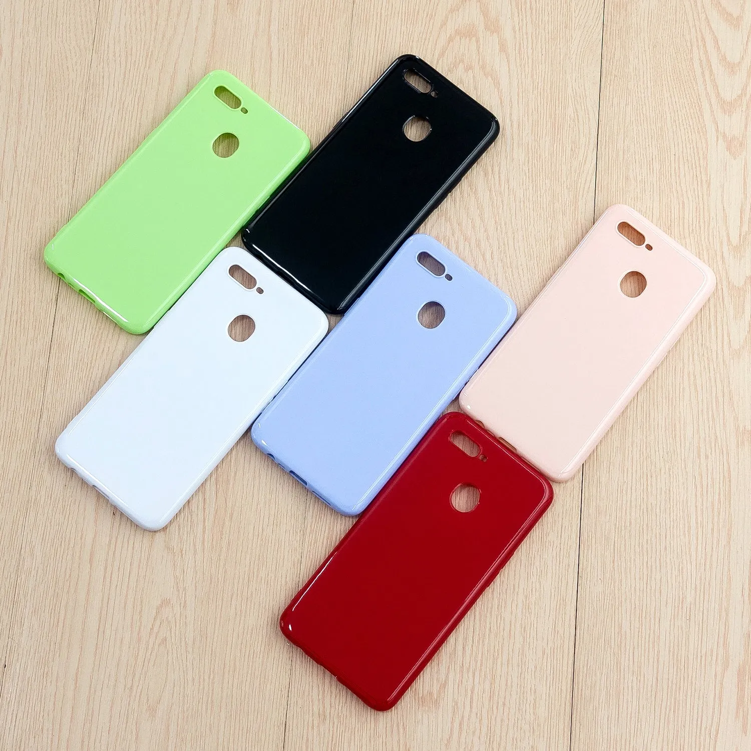 For OPPO A7/F9/F9 Pro Cellphone Cover Non-Slip Ultra Thin Silm Fit Easy Install Soft TPU Smartphone Shell Bright black