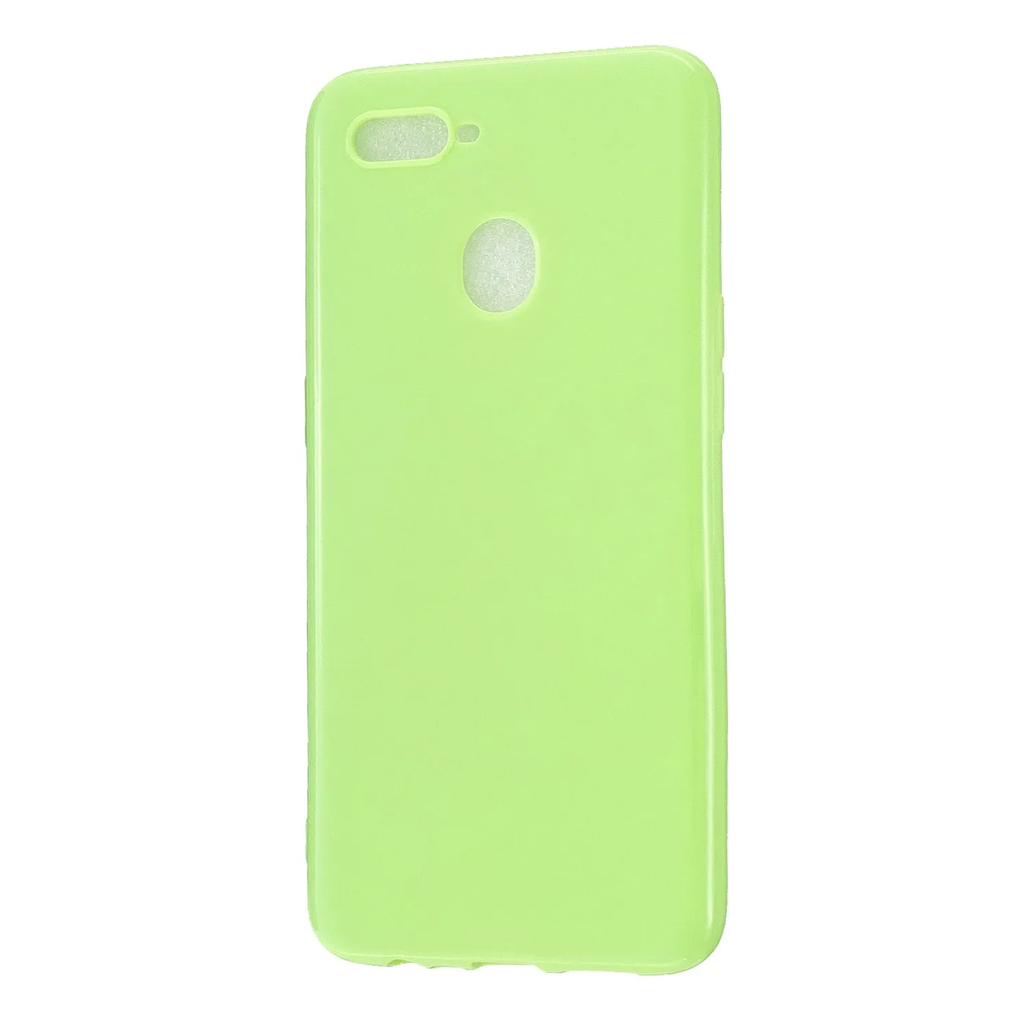 For OPPO A7/F9/F9 Pro Cellphone Cover Non-Slip Ultra Thin Silm Fit Easy Install Soft TPU Smartphone Shell Fluorescent green