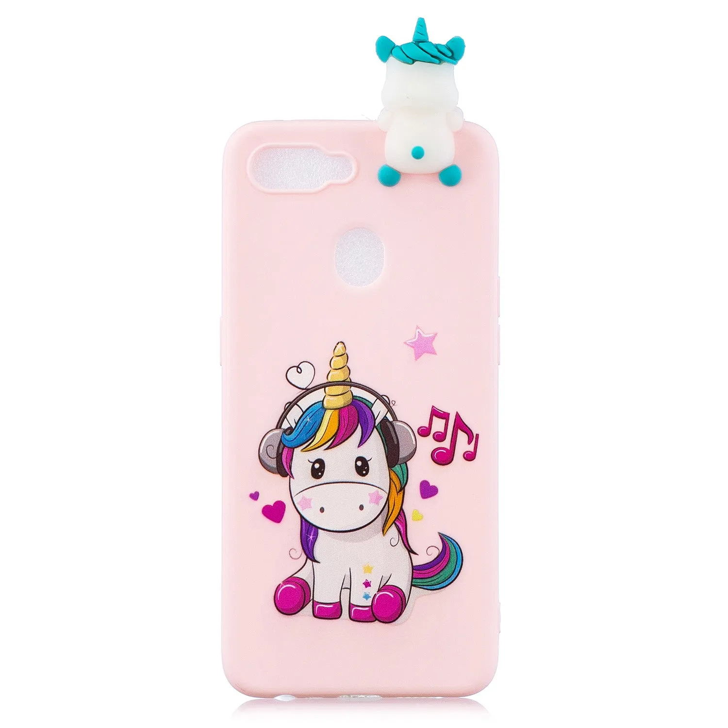 For OPPO F9/F9 PRO 3D Cute Coloured Painted Animal TPU Anti-scratch Non-slip Protective Cover Back Case Striped bear