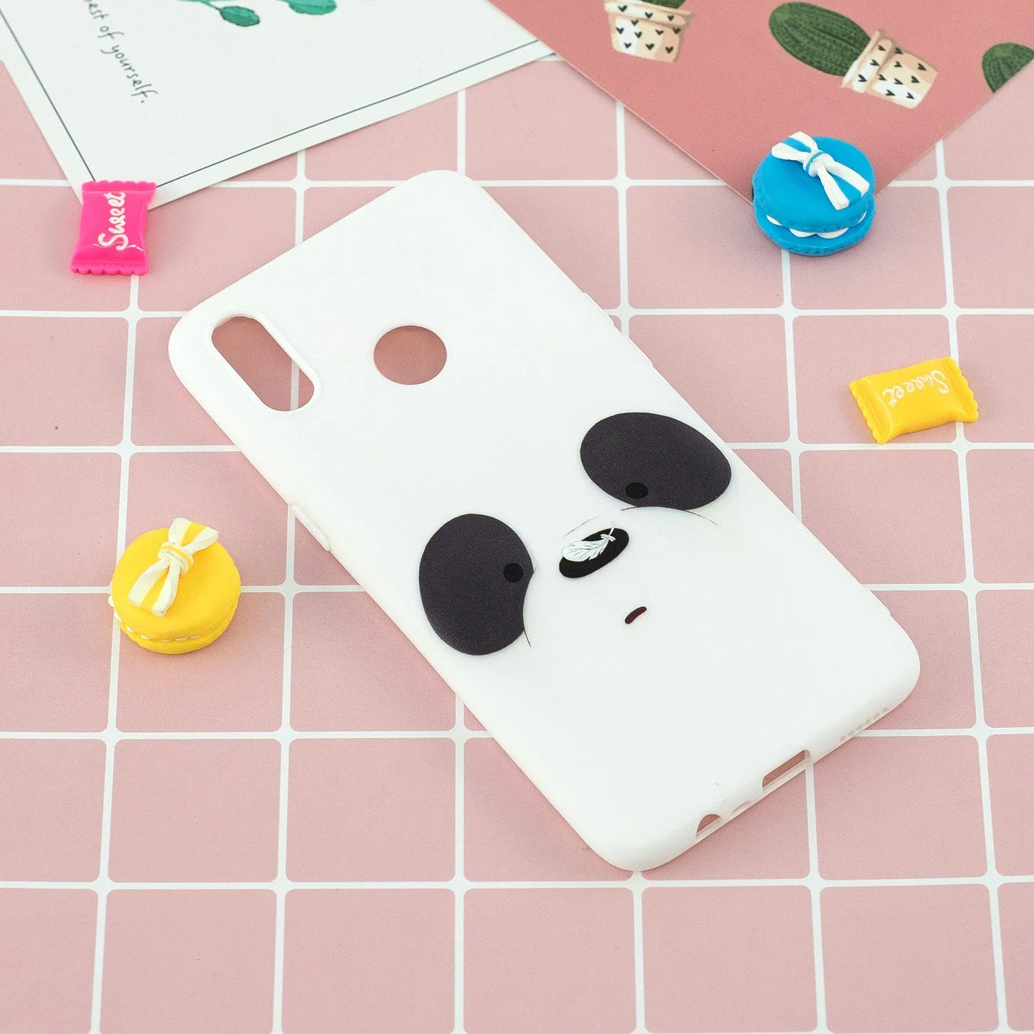 For OPPO Realme 3 Cartoon Lovely Coloured Painted Soft TPU Back Cover Non-slip Shockproof Full Protective Case with Lanyard