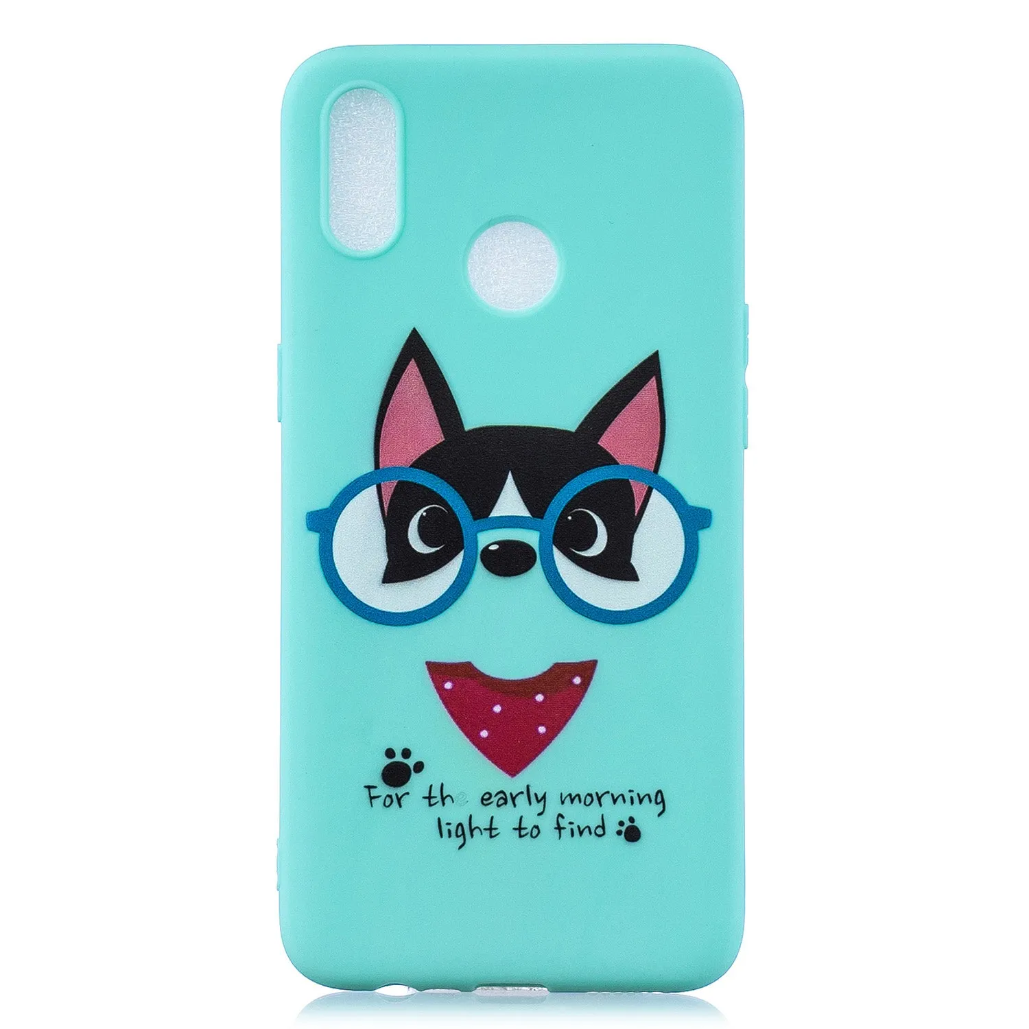 For OPPO Realme 3 Cartoon Lovely Coloured Painted Soft TPU Back Cover Non-slip Shockproof Full Protective Case with Lanyard