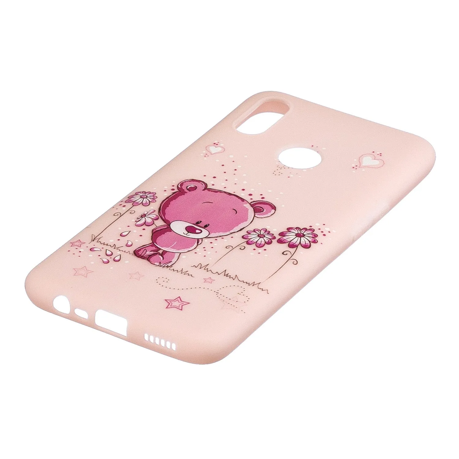 For OPPO Realme 3 Cartoon Lovely Coloured Painted Soft TPU Back Cover Non-slip Shockproof Full Protective Case with Lanyard