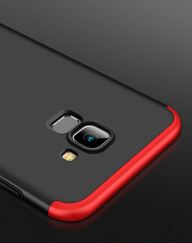 For Samsung J6 2018/on 6 Ultra Slim 360 Degree Non-slip Shockproof Full Protective Case Red black red