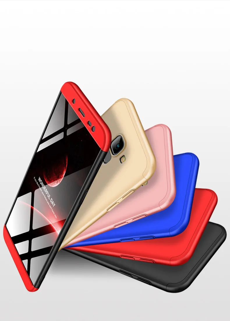 For Samsung J6 2018/on 6 Ultra Slim 360 Degree Non-slip Shockproof Full Protective Case Red black red