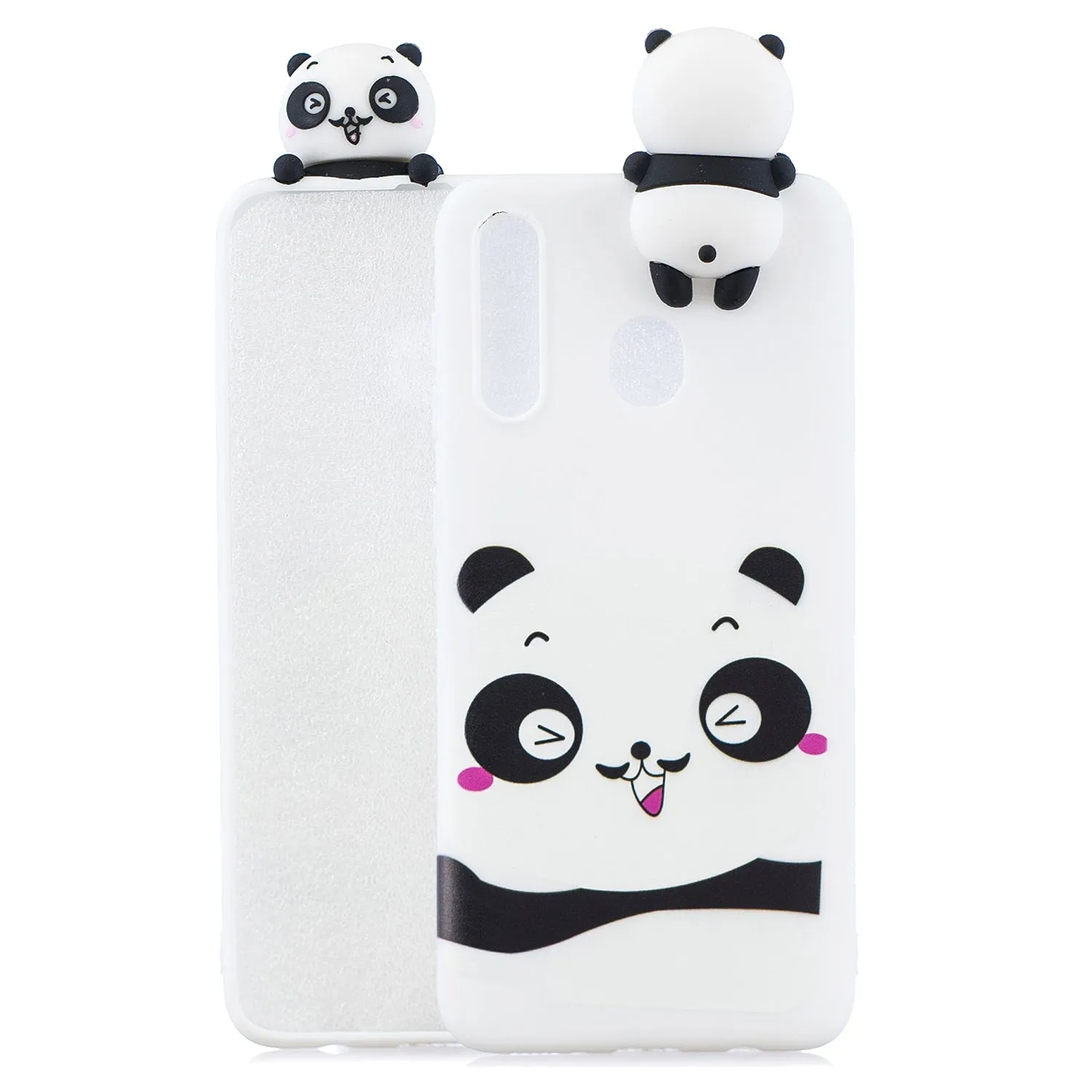 For Samsung M20 3D Cute Coloured Painted Animal TPU Anti-scratch Non-slip Protective Cover Back Case Light blue