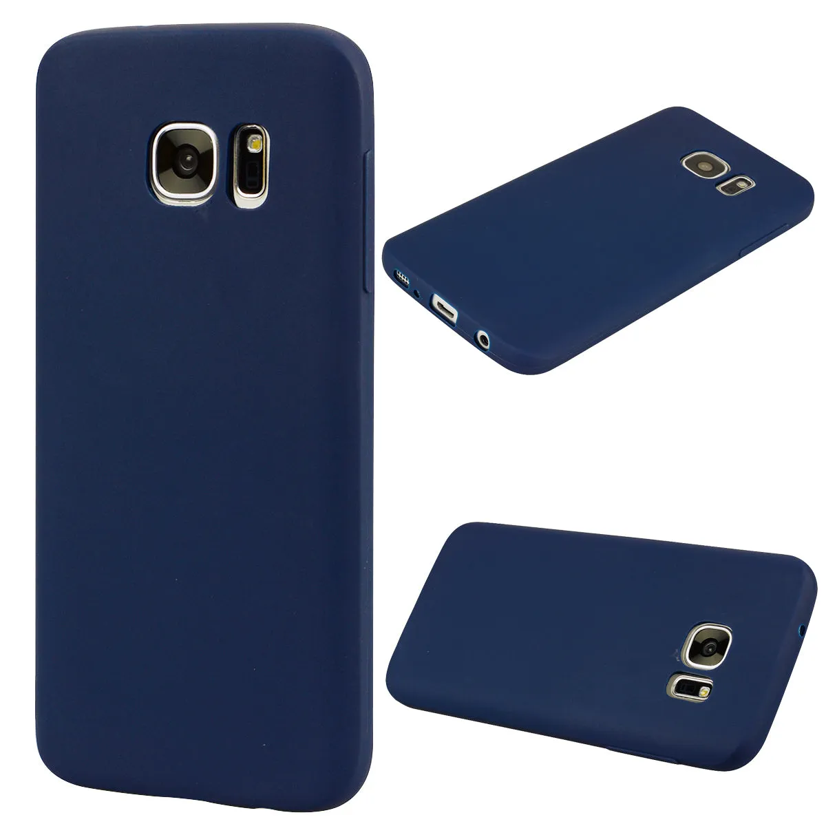 for Samsung S7 Cute Candy Color Matte TPU Anti-scratch Non-slip Protective Cover Back Case white