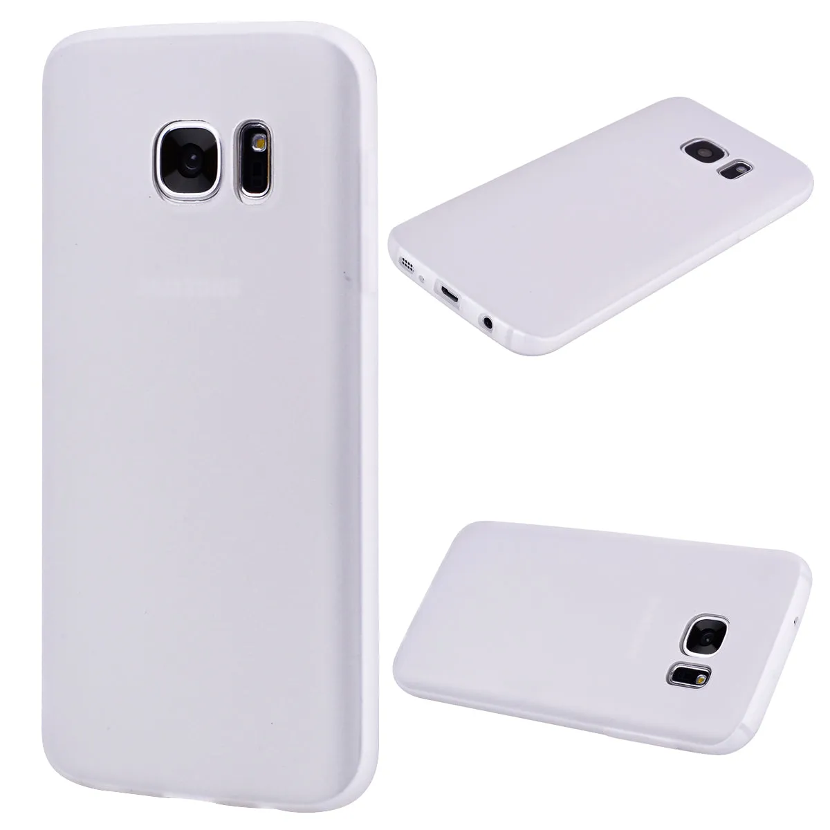 for Samsung S7 Cute Candy Color Matte TPU Anti-scratch Non-slip Protective Cover Back Case white