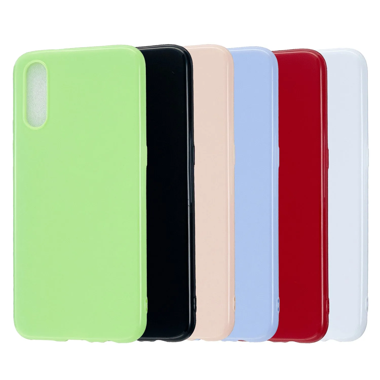 For VIVO IQOO Neo/Y97 Glossy TPU Phone Case Mobile Phone Soft Cover Anti-Slip Full Body Protection Milk white