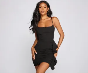 Frilly And Flirty Charming Ruffled Mini Dress
