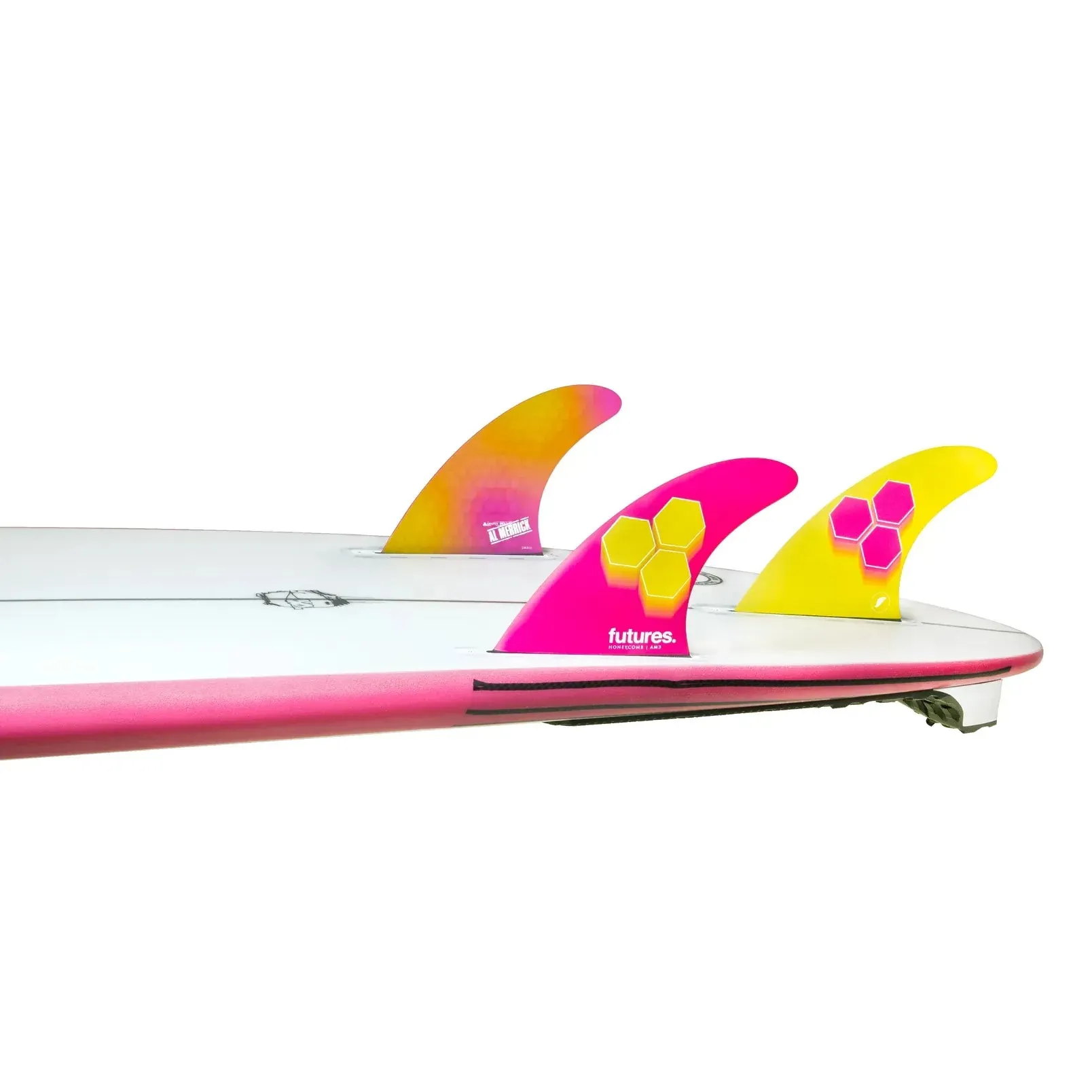 Futures Fins AM3 Honeycomb Tri Fin Set - Pink/Yellow